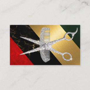 Gold Scissor Modern Hair Stylist Business Card