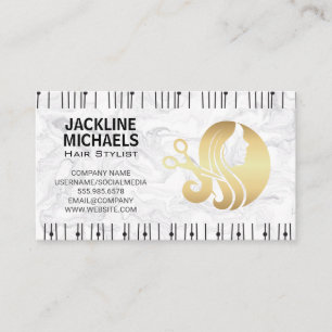 Gold Scissors Beauty Logo   Stylist Loyalty Card