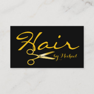 Gold Scissors Hair Stylist #2 Business Card