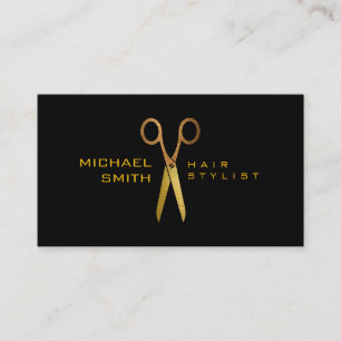 Gold Scissors Hair Stylist Appointment #8 Card