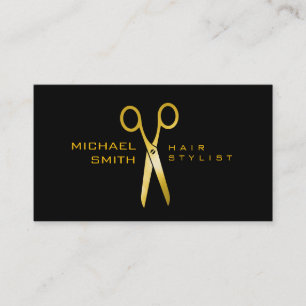 Gold Scissors Hair Stylist Appointment #9 Card