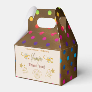 Gold Scorpio Zodiac multicolored confetti Favour Box