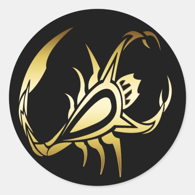 GOLD SCORPION CLASSIC ROUND STICKER (Front)