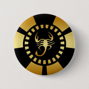 GOLD SCORPION POKER CHIP 6 CM ROUND BADGE