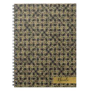 Gold Scratch Golden Modern Glamour Personalised Spiral Notebook