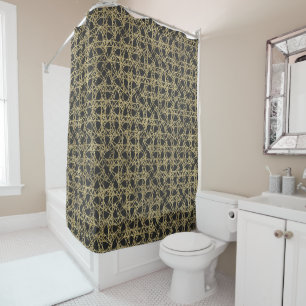 Gold Scratch Golden Modern Glamour Shower Curtain