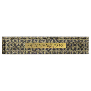 Gold Scratch Golden Modern Glamour Unique Elegant Nameplate