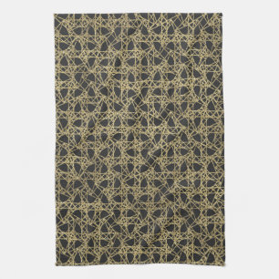 Gold Scratch Golden Modern Glamour Unique Elegant Tea Towel