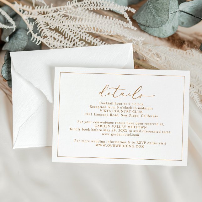 Gold Script Budget Wedding Details Enclosure Cards (Creator Uploaded)
