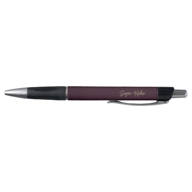 Gold Script Burgundy Leather Look (Bottom)
