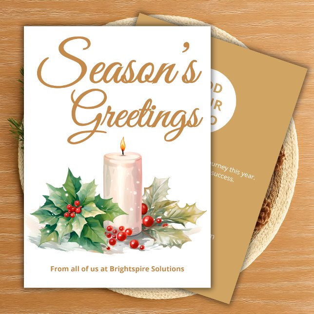 Gold Script Business Holiday Card (Creator Uploaded)