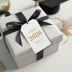 Gold Script Class of 2026 Modern  Gift Tags