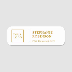 Gold Script Custom Logo Name Title Tag