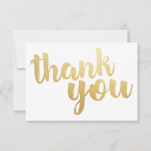 Gold Script Flat Thank You Card