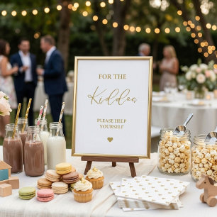 Gold Script For the kiddos Wedding Favours Sign