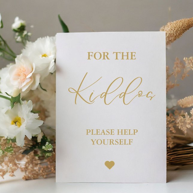 Gold Script For the kiddos Wedding Favours Sign (Creator Uploaded)