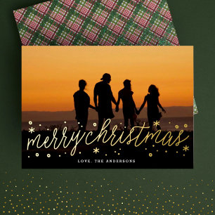 Gold Script Full Photo Merry Christmas