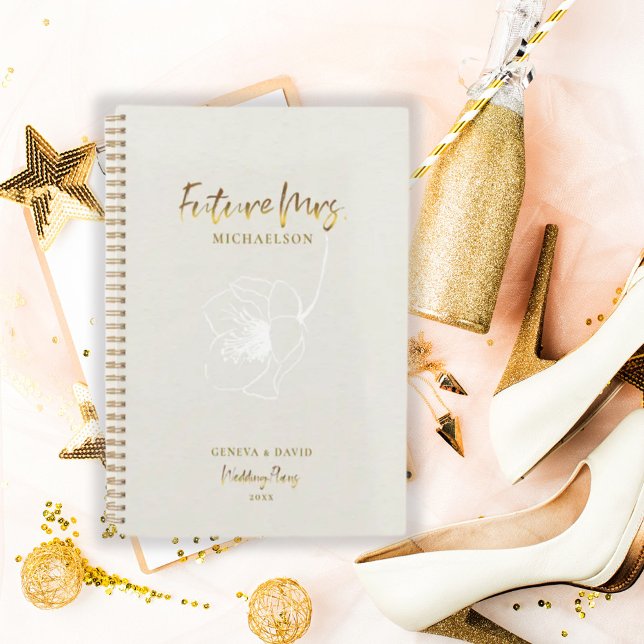 Gold Script Future Mrs. Beige Wedding Planner (Creator Uploaded)