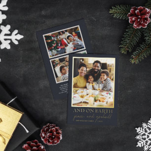 Gold Script   Glory to God Christmas Holiday Photo