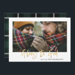 Gold script glory to god green tartan photo holiday card<br><div class="desc">Gold script glory to god stylish holiday card with green tartan backer design. Space for single photo.</div>