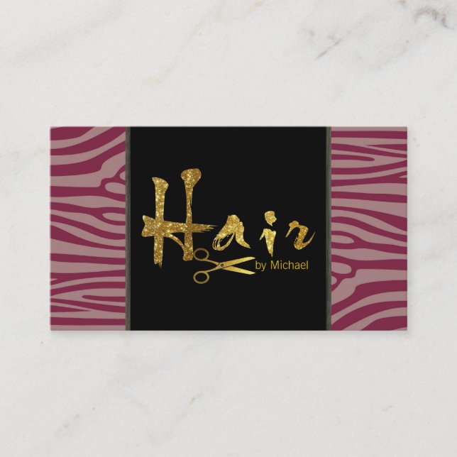 Gold Script Hair Stylist Salon Appointment #9 Card (Front)