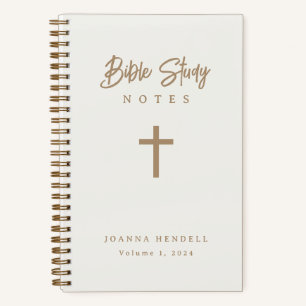 Gold Script Ivory Design Bible Study Hardcover Notebook