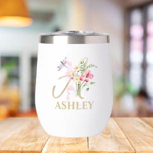 Gold Script Letter A Monogram Personalised Name