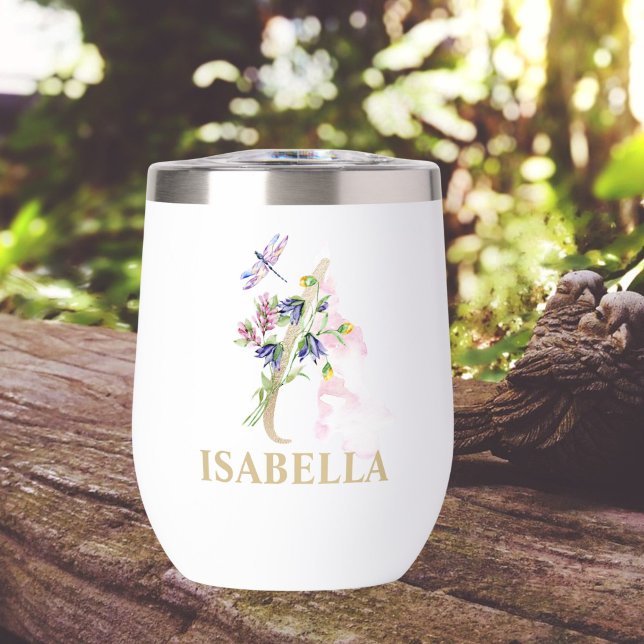 Gold Script Letter I Monogram Personalised Name (Creator Uploaded)