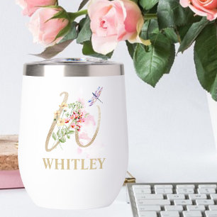 Gold Script Letter W Monogram Personalised Name