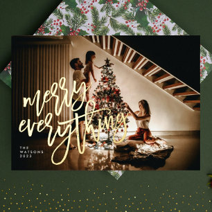 Gold Script Merry Everything Full Bleed Photo