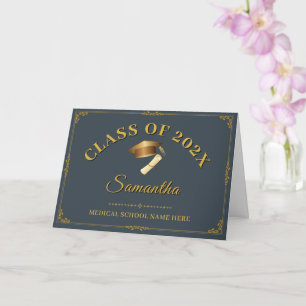 Gold Script Minimalist Custom Name Class of 2026  Card