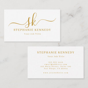 Gold Script Modern Business Card