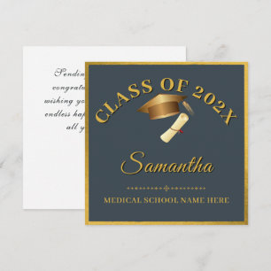 Gold Script Name Minimalist Feminin Class of 2026  Card
