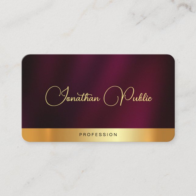 Gold Script Name Text Professional Modern Elegant Business Card (Front)