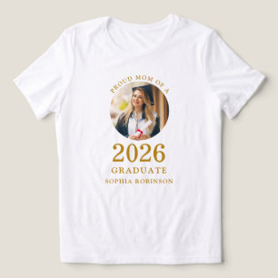 Gold Script Photo Proud Mum of 2026 Graduate Tri-Blend Shirt