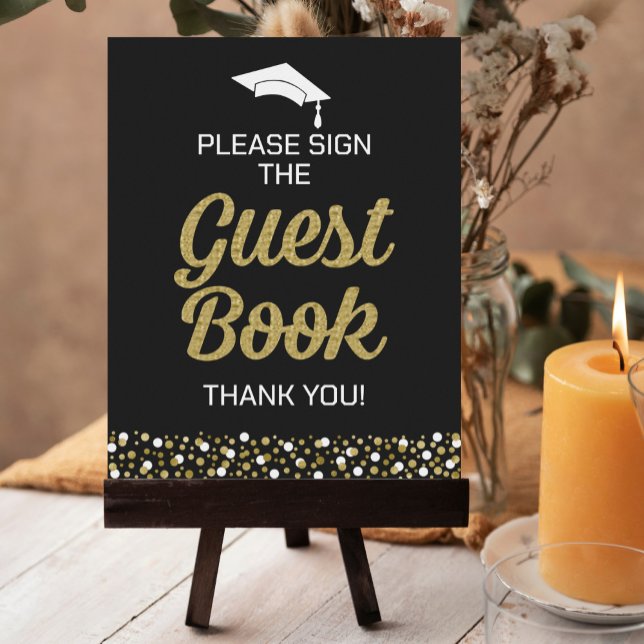 Gold Script Please Sign The Guest Book Grad Sign (Creator Uploaded)