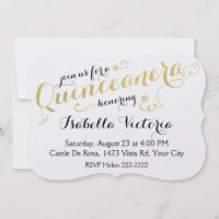 Gold Script Quinceanera