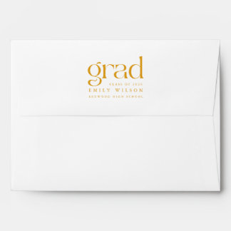 Gold Script Return Address Graduation Mailing Envelope