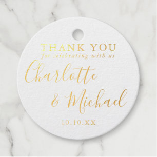 Gold Script Signature Wedding Favour Thank You Gol Tags