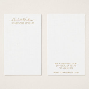 Gold Script Type Jewellery Earring Display Card