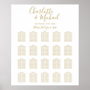 Gold Script Wedding Seating Chart