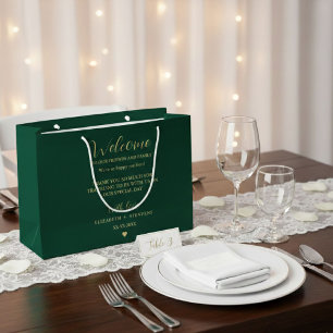 Gold script wedding welcome bag hotel guest bags 