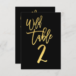 Gold Script Wild Birthday Party Table Number 2