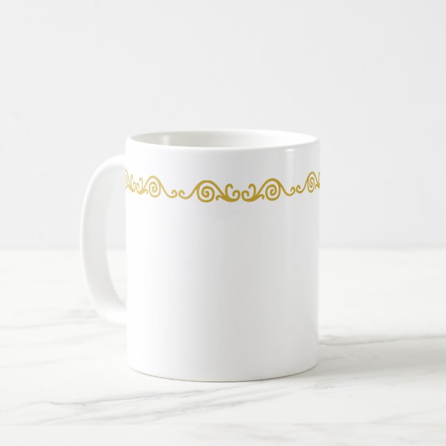 Gold Scroll Work Mug (Front Left)