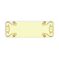 Gold Scrolls on Yellow Return Address Label