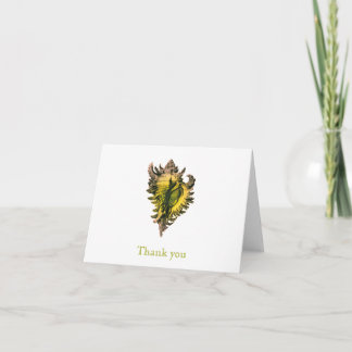 Gold Sea Shell Thank You Note Cards