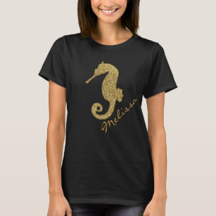 Gold Seahorse Personalised T-Shirt
