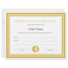 Gold Seal Certificate of Authenticity Template