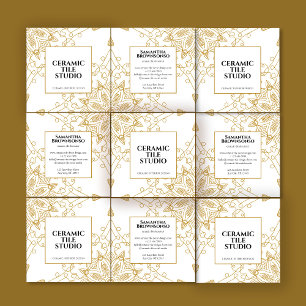 Gold Seamless Mosaic Square Business Card