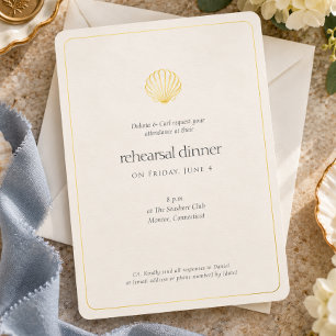 Gold Seashell Night Before Wedding Rehearsal